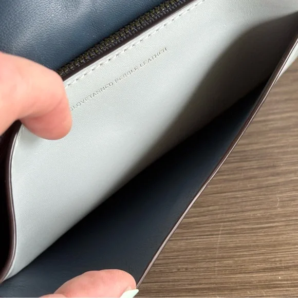 SOLD Coach 1941 Blue Colorblock Clutch Wristlet Glovetanned Gunmetal - Picture 7 of 12